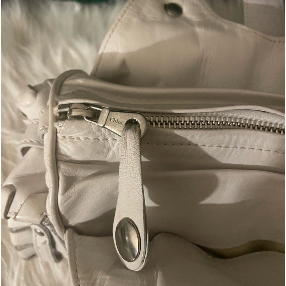Chloe Silverado Vintage White Leather Handbag | Rare - Picture 5 of 15